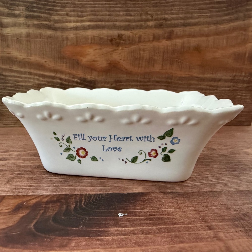 Ceramic Floral Scalloped Planter Bowl Fill Your Home With Happiness Love Decor